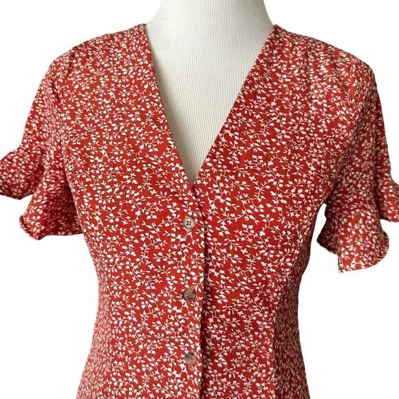 Polly Summer Cowgirl Flowy Boho Mini Floral Short Sleeved Mini Sundress - Picture 2 of 7